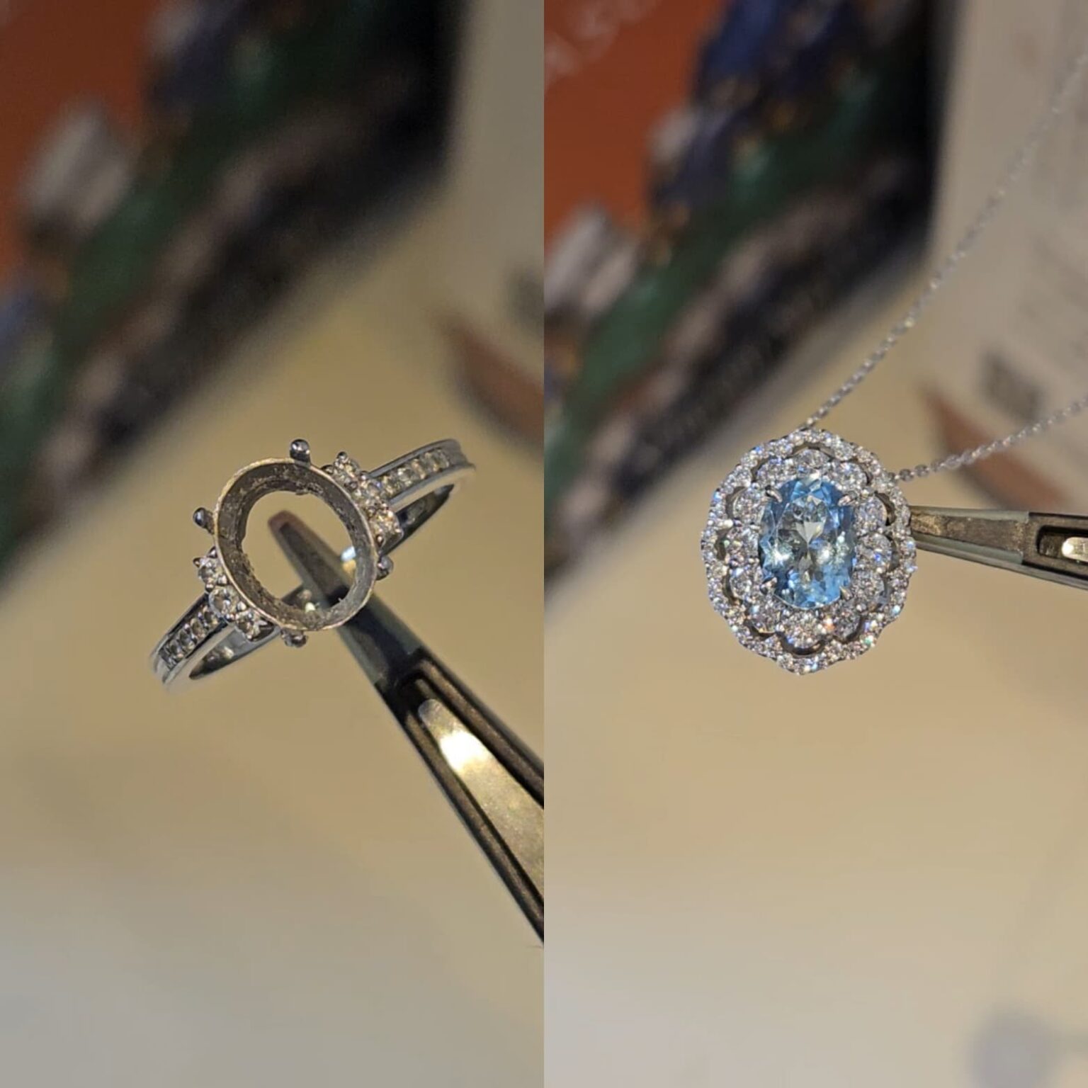 天然宝石リングのジュエリーリフォーム ビフォーアフター事例|東京御徒町